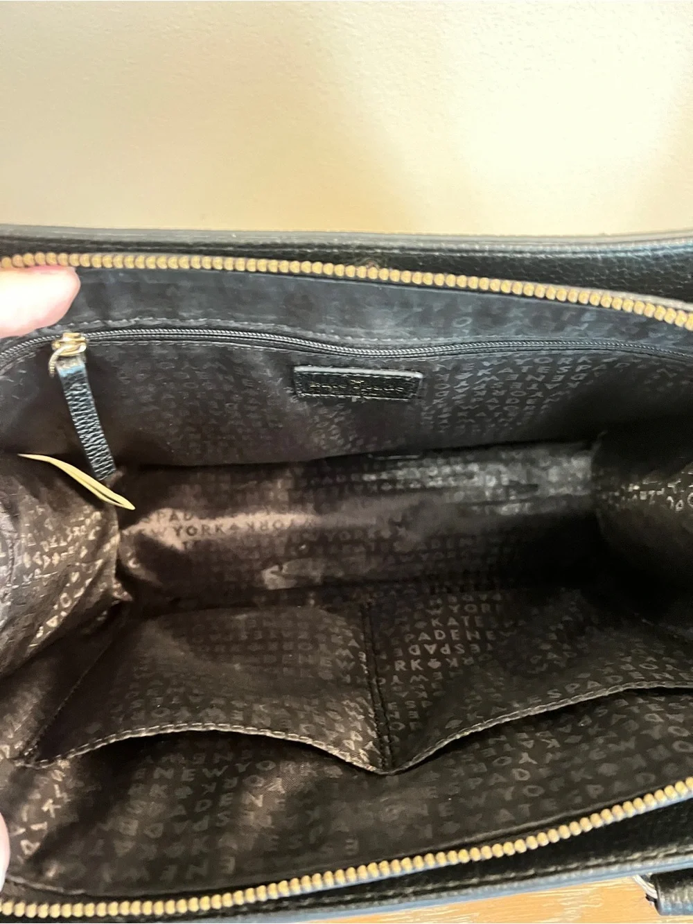 Black Kate Spade Black Pebbled Leather Purse